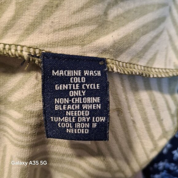 Chaps Classics Sleeveless Cowl Neck Blouse With Tropical Leaf Print L Polyester/ - Picture 5 of 8